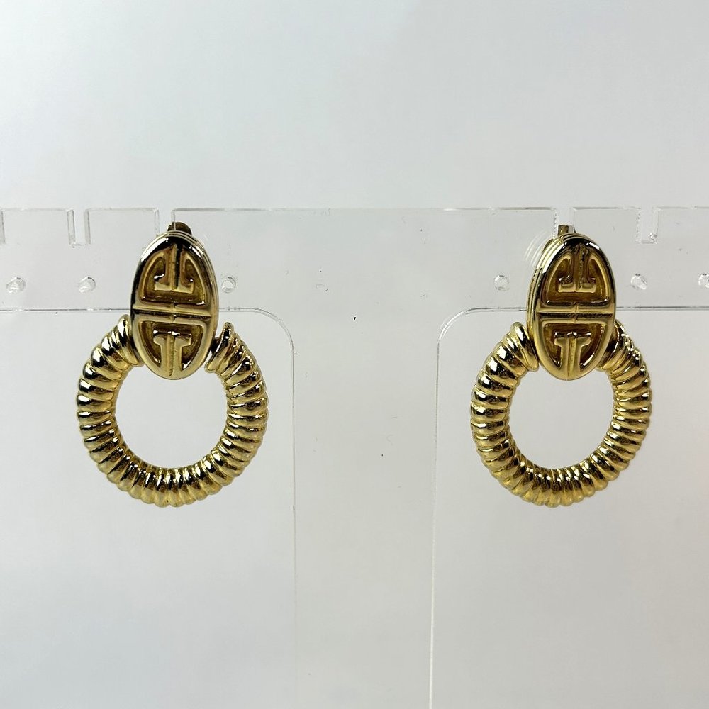 Givenchy Susan Caplan Gold Doos Knocker Clip on Earrings